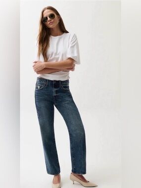 Pistola Lexi Mid Rise Bowed Straight Jeans Women’s Size 26 Artisan Wash